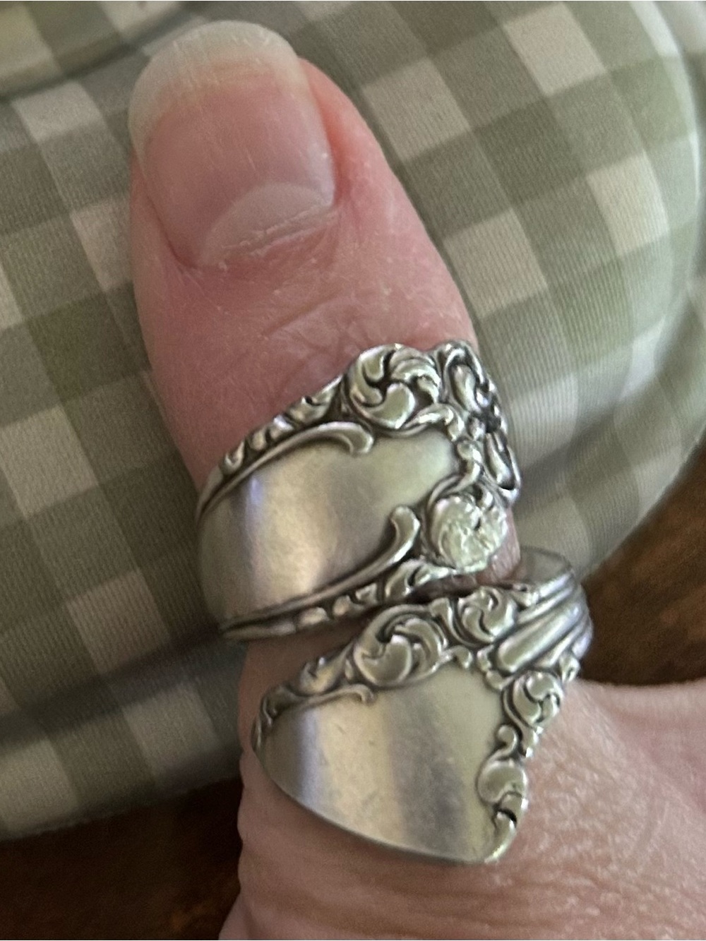 Vintage-Inspired Silver Ornate Spoon Wrap Ring - Silver